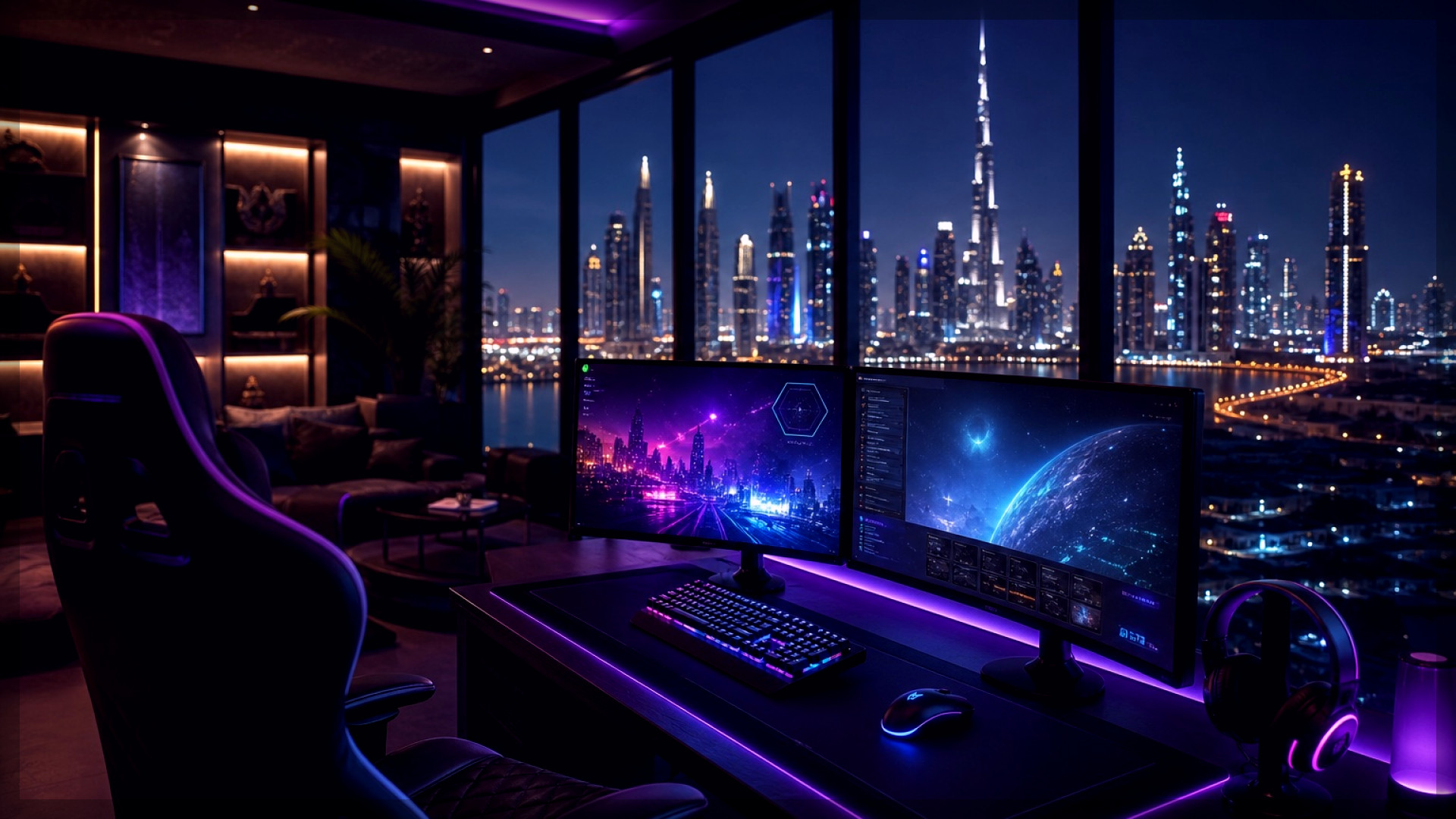 خلفية diwanhotels.com — مدينة دبي وأجهزة ألعاب
